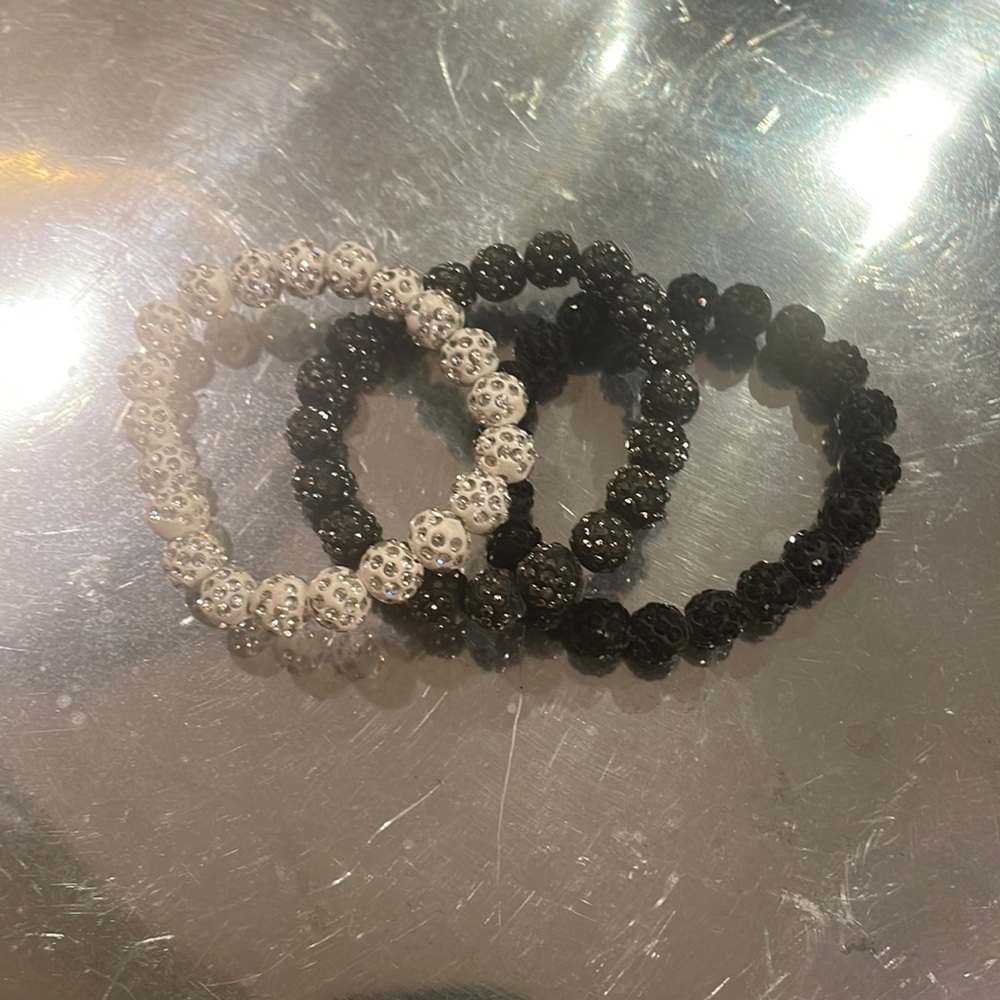 Set of 3 Bracelets with Swarovski Crystals